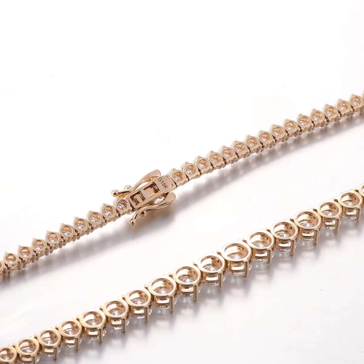 Iced jewelry Classic Colored 14k yellow gold misstate tennis chain tennis charm hip hop tennis necklace and bracelet for gift