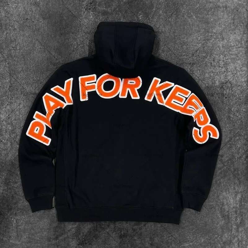 American Retro Letter Embroidered Hoodie Men Trendy Hip-hop Casual Streetwear Women High Street Haruku Oversized Sweatshirt