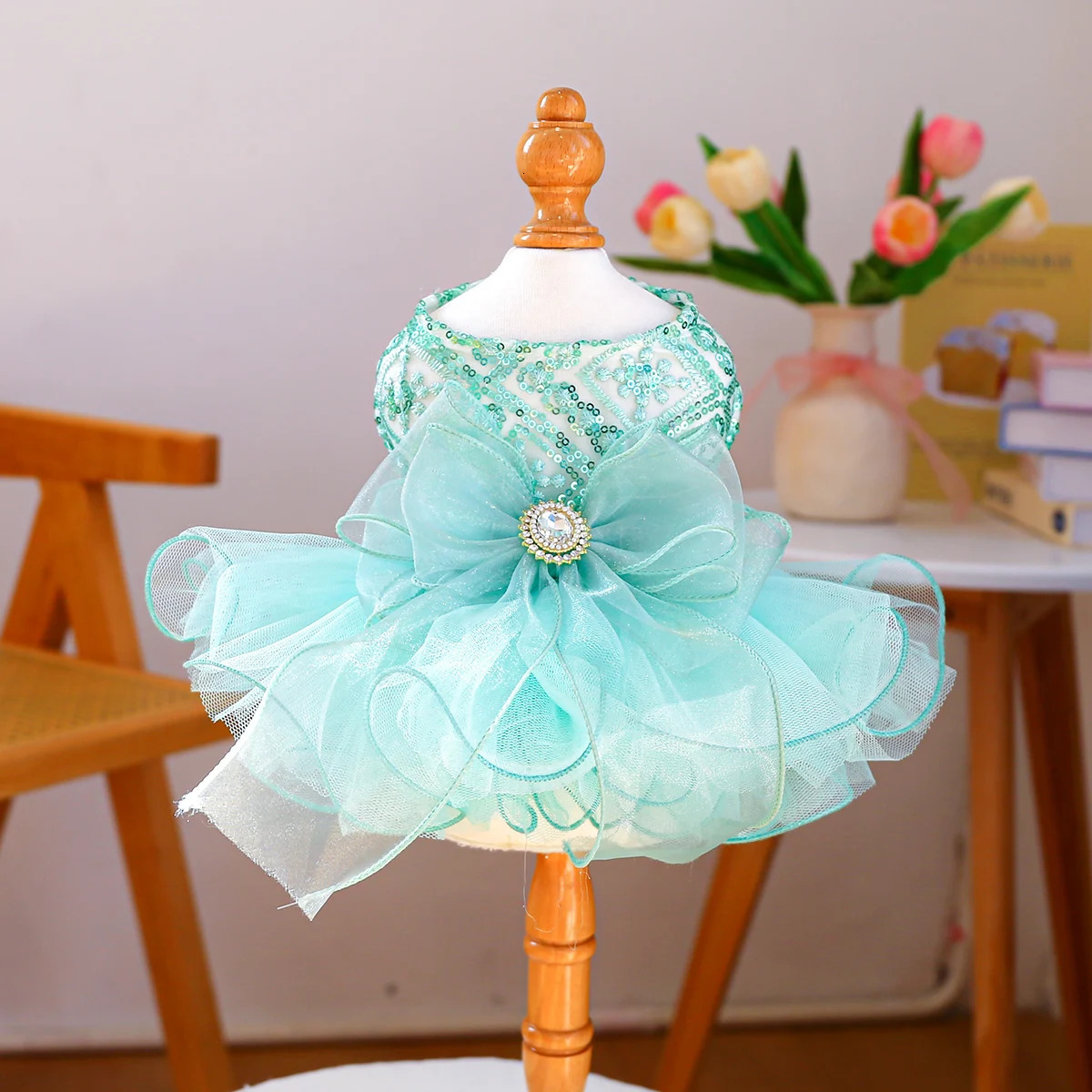 Dream Fairy Wedding Dress Green Puppy Dog Clothes Summer Pet Cat Wedding Dress Mesh Tutu Dress Princess Style 250708