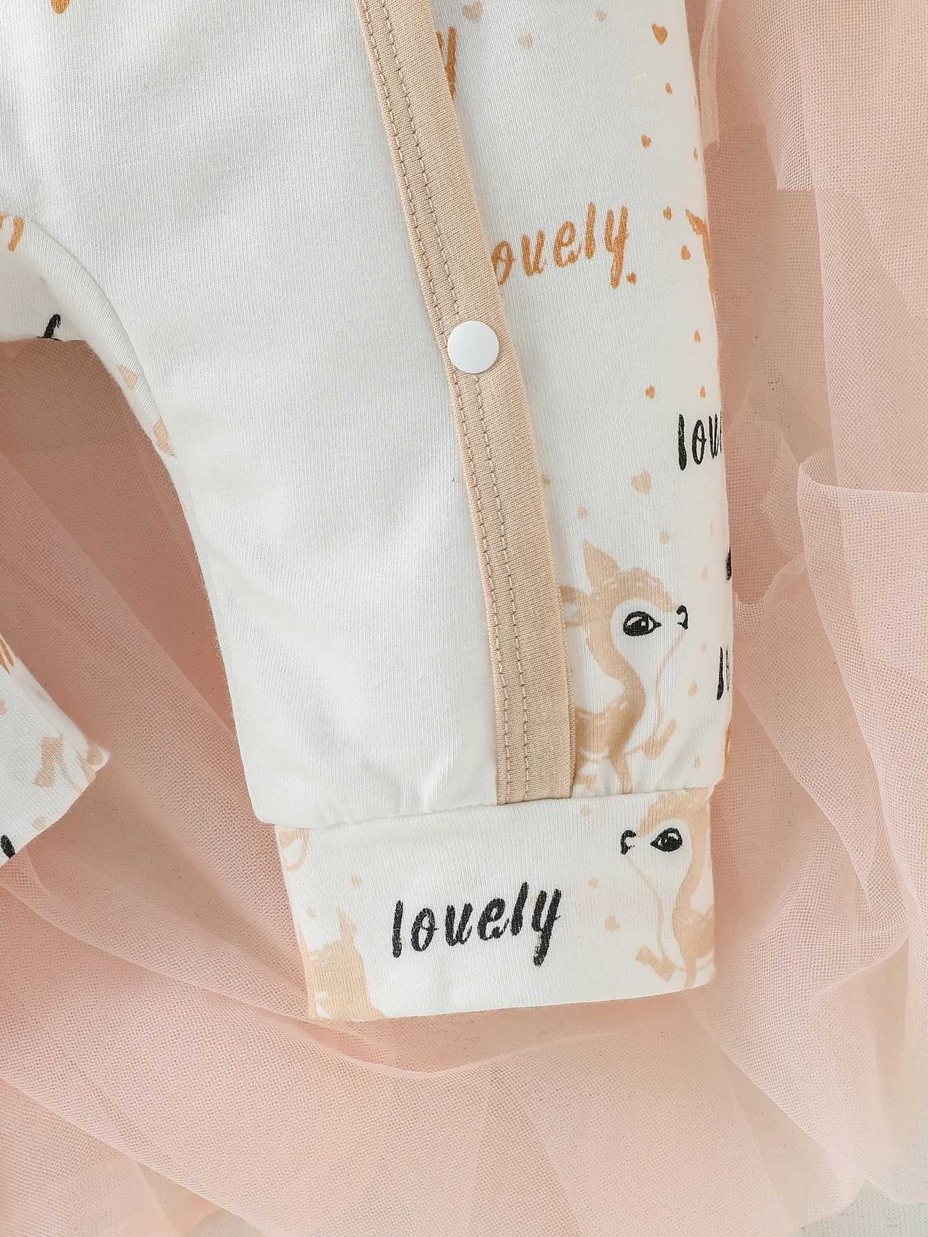 4Pcs Baby Girls Long Sleeve All Seasons Deer Open Stitch Pastoral Jumpsuit+Bib+Gloves+Hat Z250712