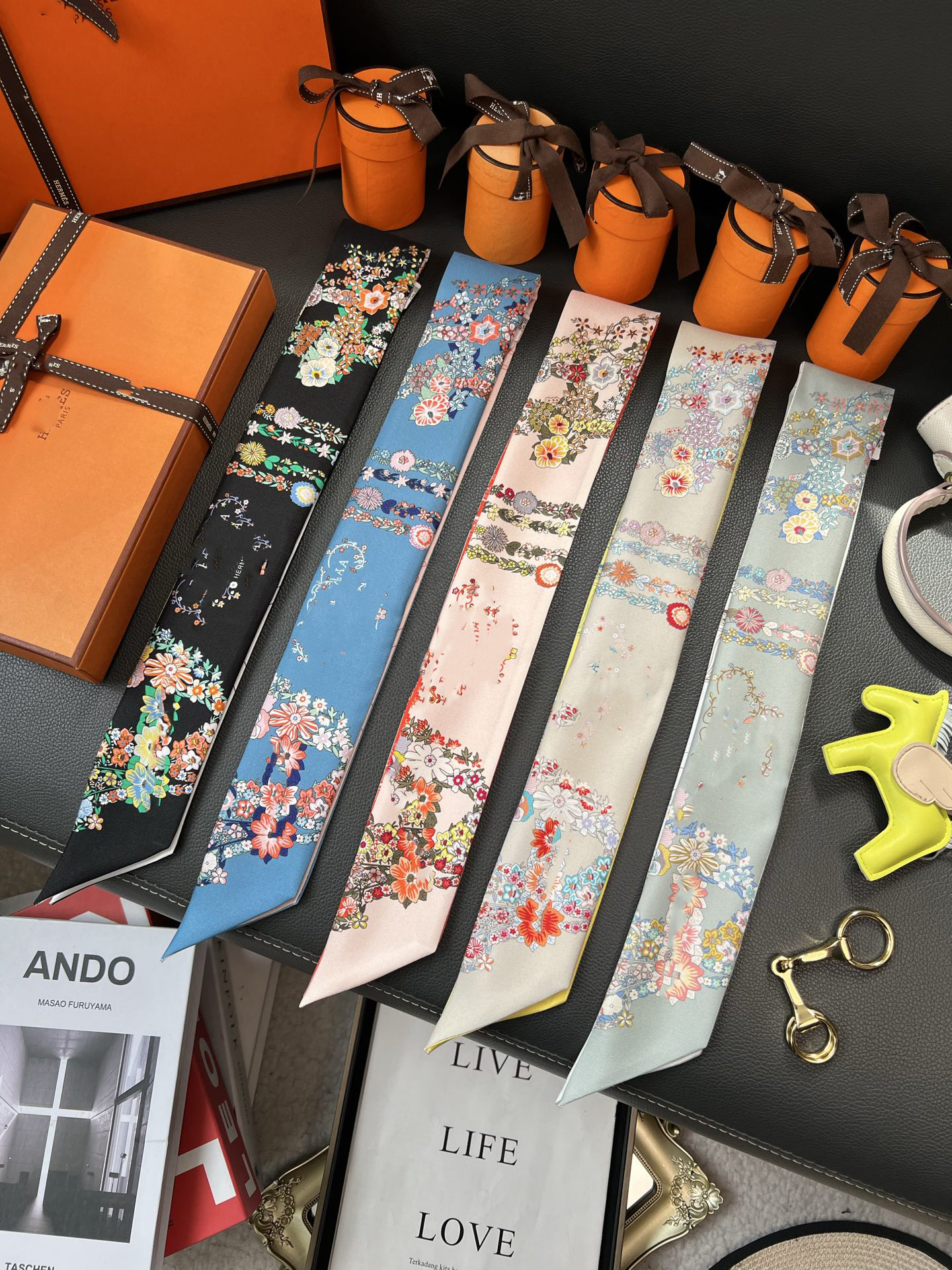 High-quality 2025 high-end and elegant rope flower, 100% mulberry silk, 18mm twill silk scarf, headscarf, small satin ribbon, forest ribbon, 86x5cm, double-sided