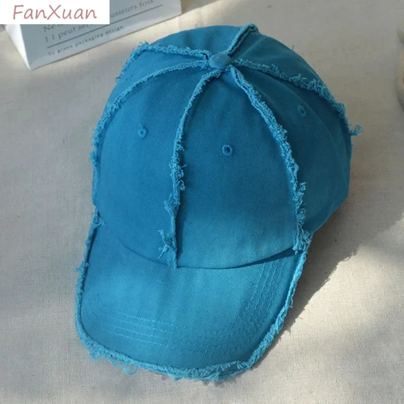 Y2k Baseball Cap for Women Men Spring Summer Caps Women Sun Hat Distressed Edges Fringed Cotton Hat 250711
