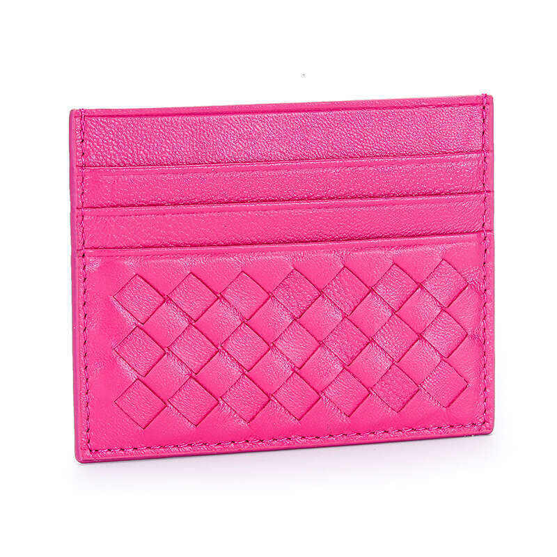 Ultra-thin Mini Sheepskin Women's Credit Fashionable Bus Multi-card Slot Men's Woven Card Holder ID Case