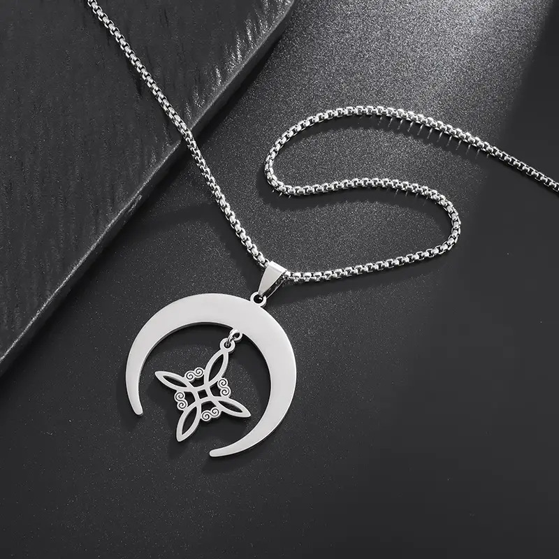 Luxury Jewelry Designer Jewelry New Hip-hop Stainless Steel Necklace Moon Unisex Hot-selling High-end Non-fading Jewelry Necklace