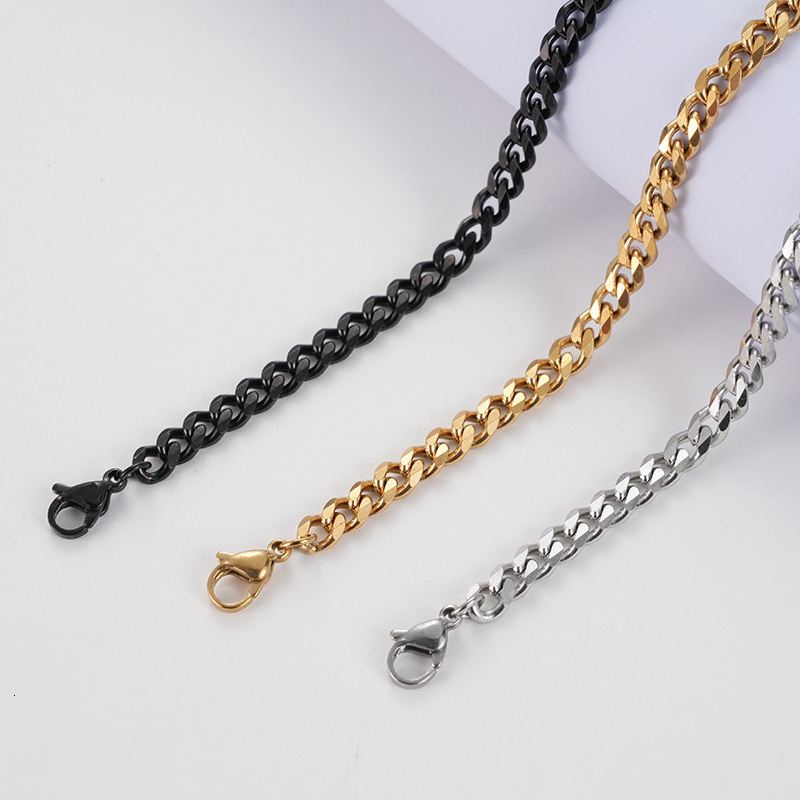 Luxury Jewelry Designer Jewelry Factory Direct Sale Chain European And American Style Cross Mirror Stainless Steel Six-sided Polished Necklace Persona