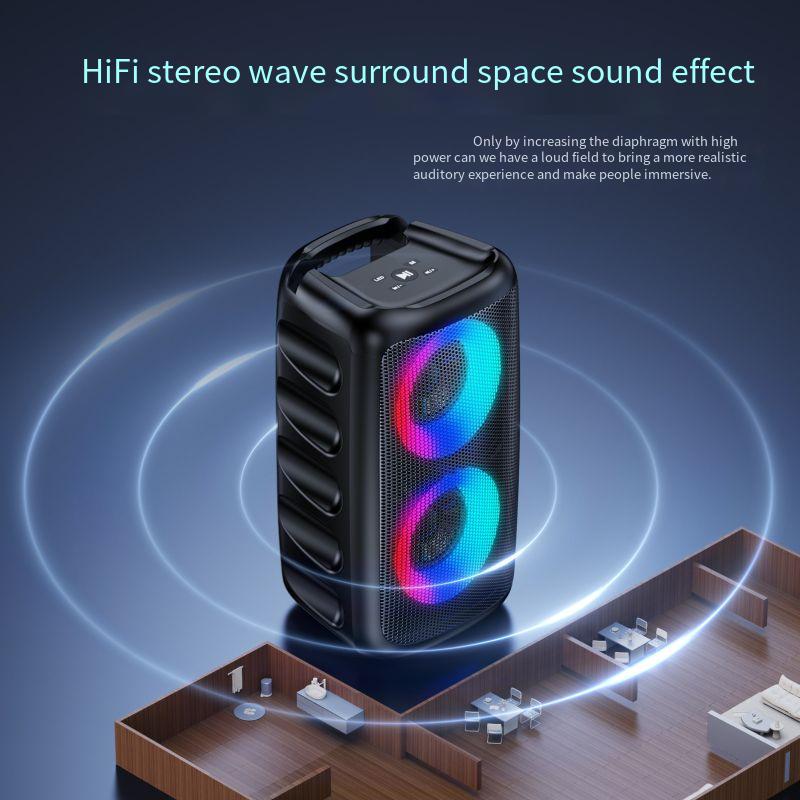 Designer Famous Brand Hot Item Colorful Speaker Wireless Bluetooth Outdoor Microphone Square Dance