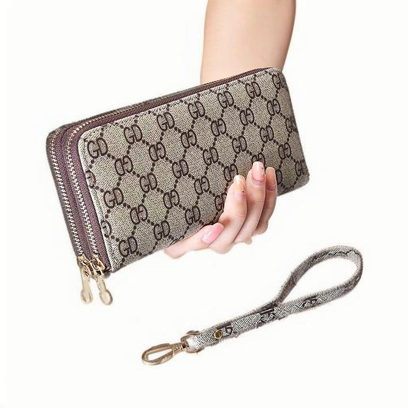 Free Shipping New Letter Print Women's Zipper Clutch - Vintage Chic Luxury Small Purse with Phone Slot & Coin Pocket