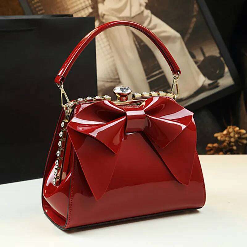 Small Female Dia Fashion Wild Leather Women Evening Middle-aged Bow-knot Bag Mother Handbags Party Shoulder Bags