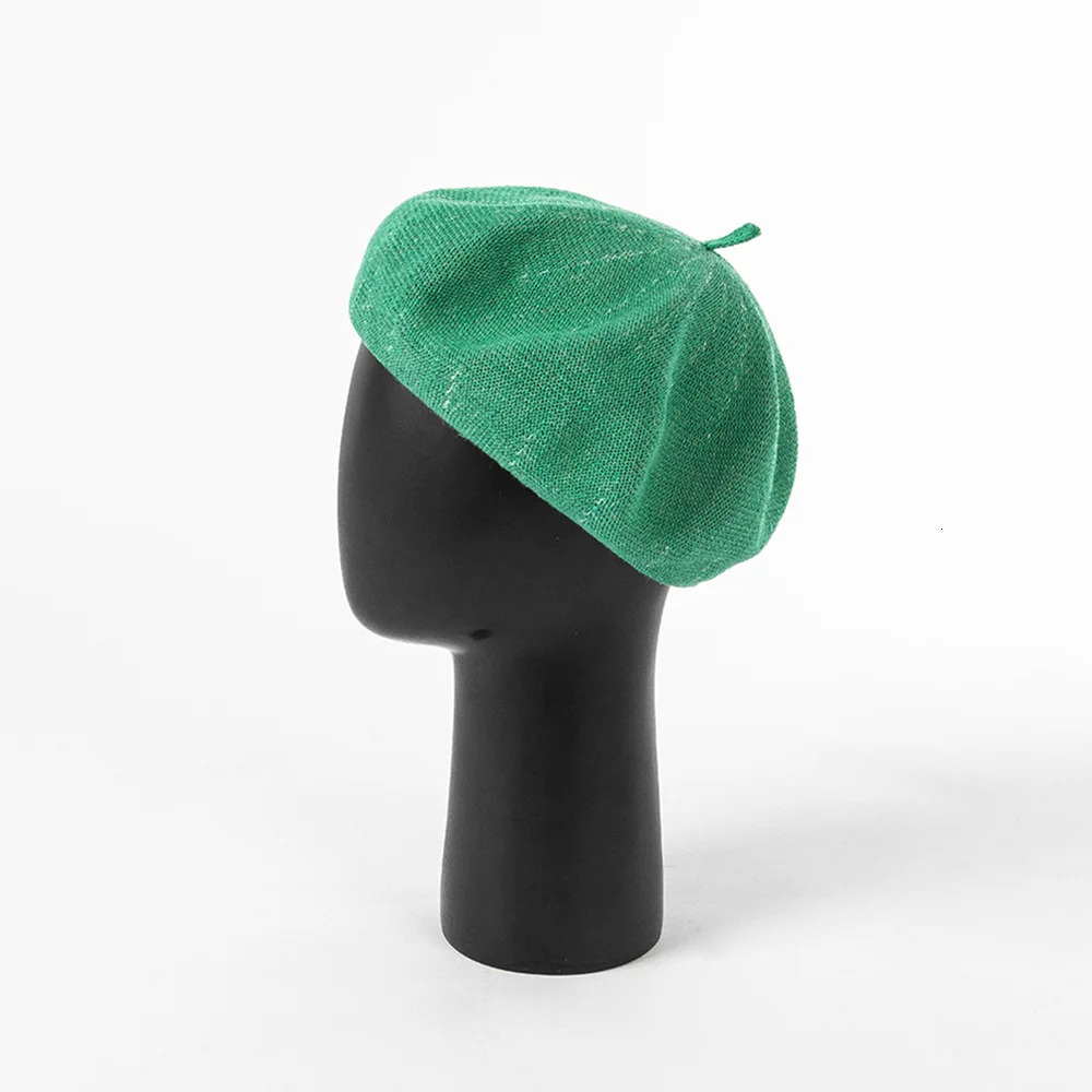 Womens Knitted Linen Beret Hats French Style Ladies Painters Hat Deep Brim Mushroom Caps Beanie Soft Breathable Size 56-58cm 250712