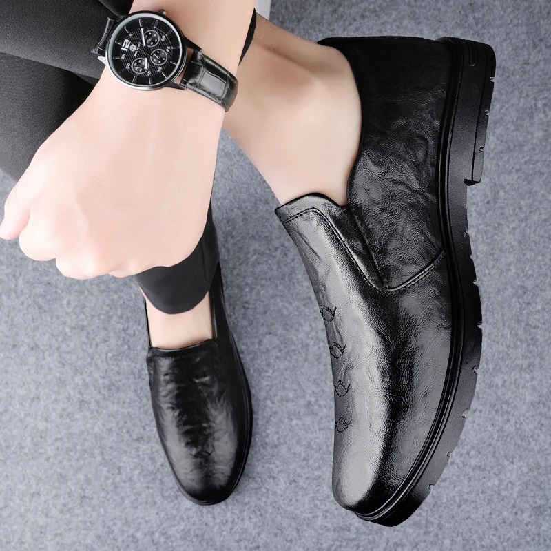 Spring Brown Mens Casual Shoes Genuine Leather Mens Classic Retro Loafers Moccasins Men Comfortable Business Affairs Flats 250708