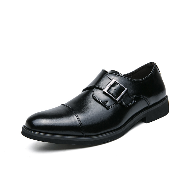Free shipping 2025 casual shoes men business shoes plus size pointed low top shoes fashion classic leather shoes