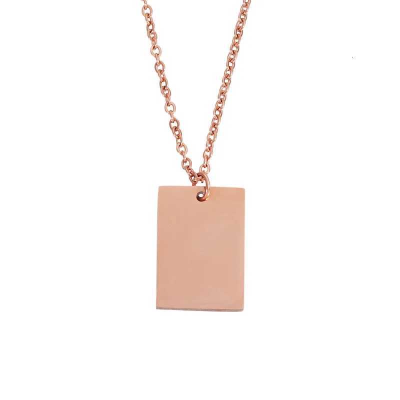10Pcs 22*15mm Rectangular Pendant Necklace Stainless Steel Cab Chain Necklace For DIY Custom Name Wens Jewelry W250712