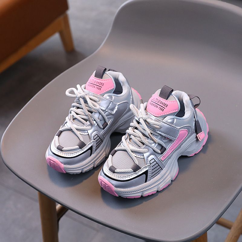 Children High Platform Sneakers Fashion Pink Green Girls Shoes Toddler Kids Shoes for Boys Thick Sole Sports Tennis Shoes Sizes US5.5C-US6Y 000317