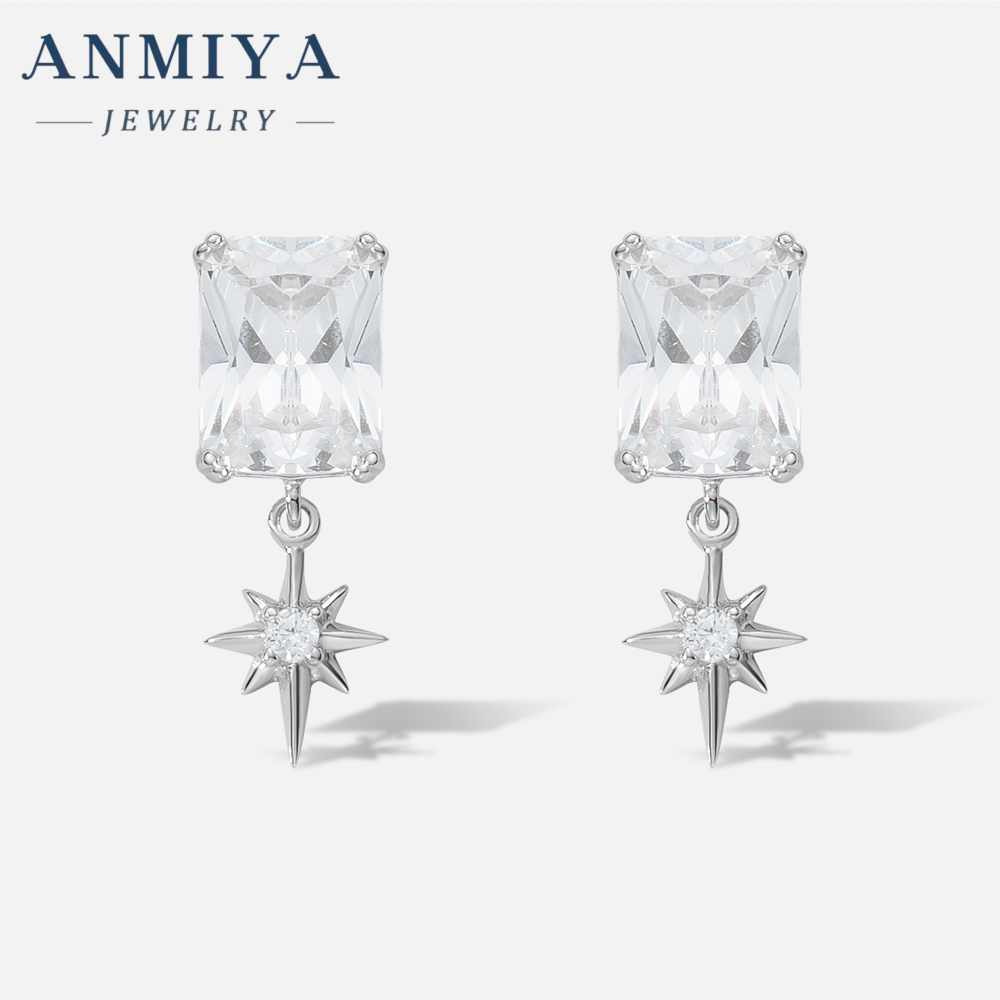 New tide Geometry Zircon Star Stud Earrings New Stye 2024 Hot Sale Dangling Rhinestone Earrings for Women