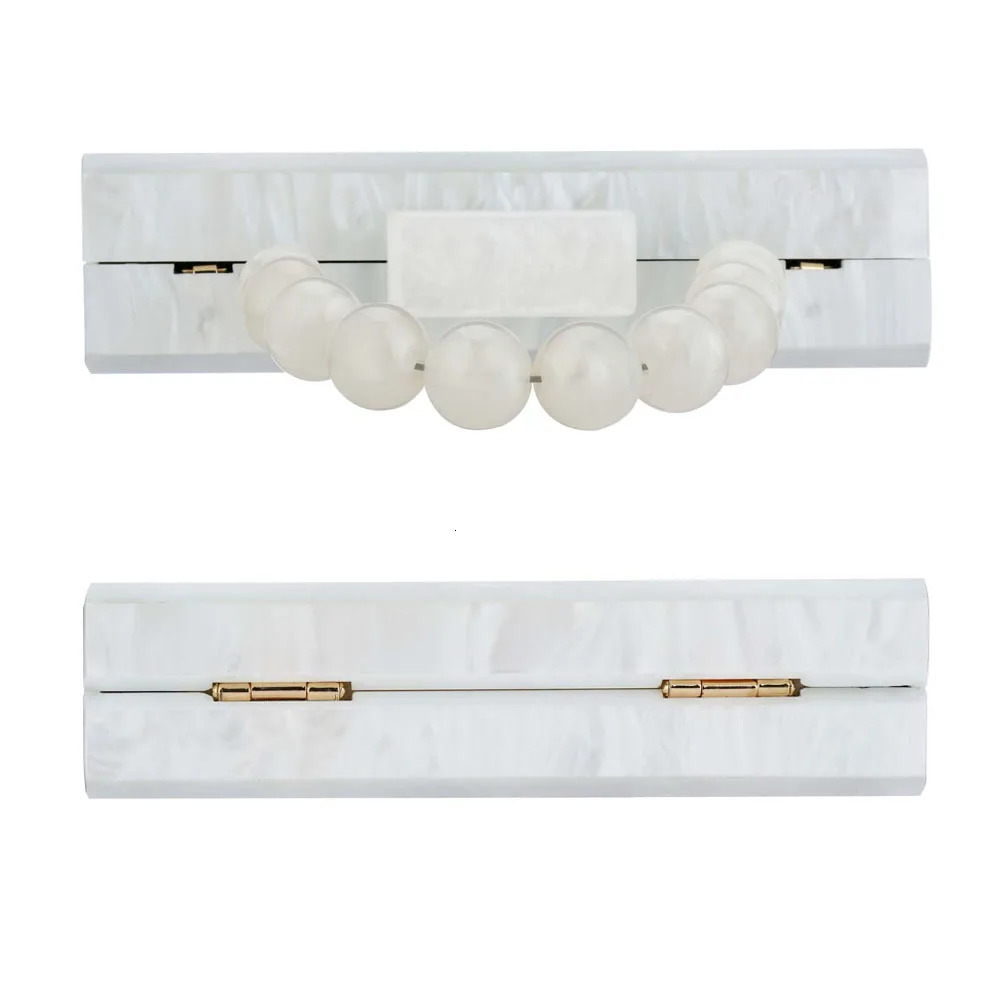 Lady Handbag Acrylic Pearl Banquet Bag Shopping Wedding Beach Evening Party Fashion Square Hand Bags PVC Women Purse 250708