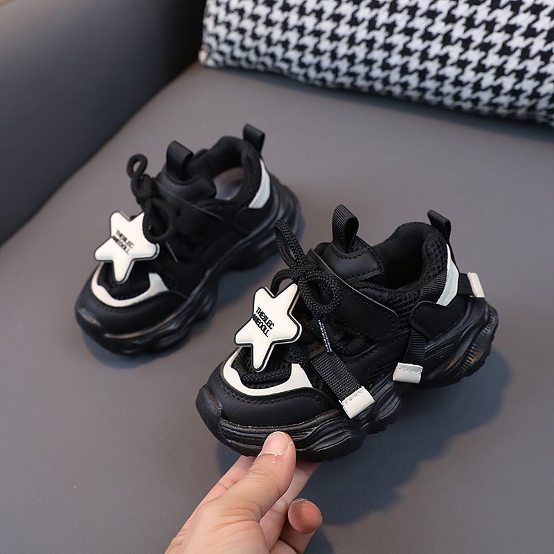 2025 Kids Sport Shoes Fashion Cross-tied Mesh Toddler Boys Sneakers Spring Autumn Children Girls Outdoor Running Shoes Sizes US5.5C-US12.5C 000301