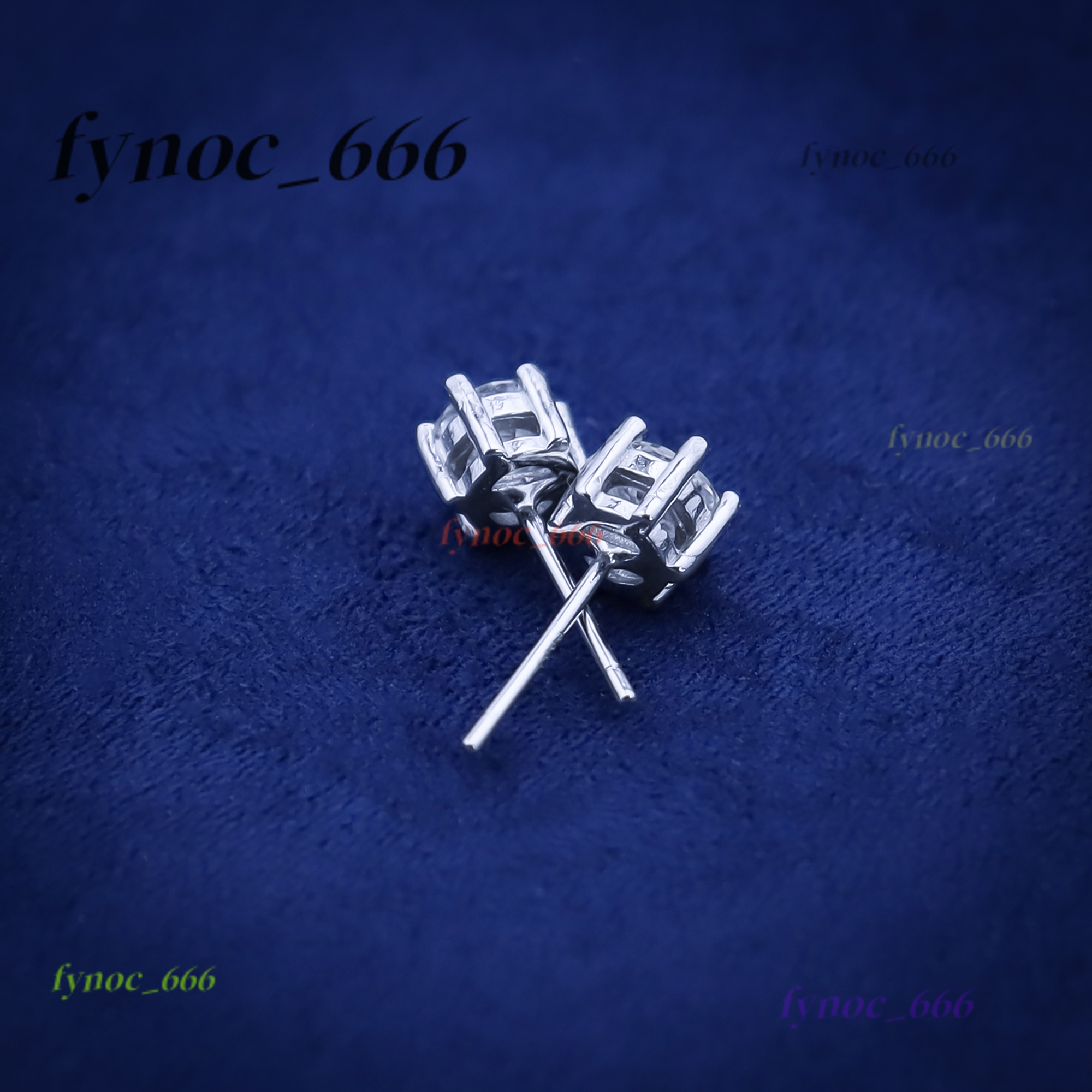 Fancy Big Round 6 Prong Setting Stud Earring Iced Out Women Men S925 Silver for Making Vvs Miossanite Iced Out