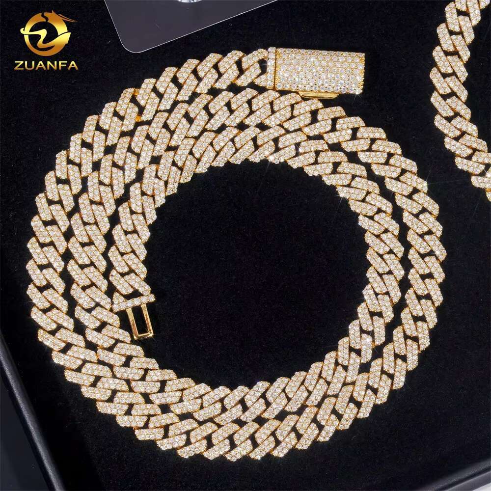 Custom Name Lock Clasp S925 Sterling Silver Iced Out Hip Hop Lab Grown Diamond 8MM Cuban Link Chain Necklace