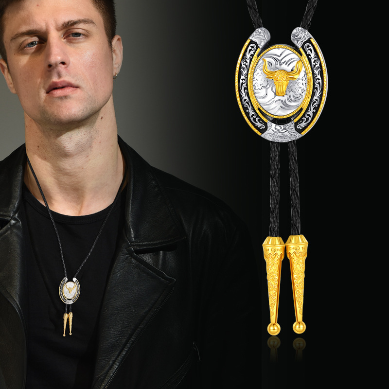 Luxury Jewelry Designer Jewelry Fashion Trend Letter Pendant Necklace For Men Horseshoe U-shaped Neck Rope Creative Design New Tie Necklace Cross-bord