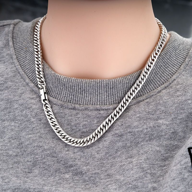 Luxury Jewelry Designer Jewelry European And American Hip-hop Accessories Stainss Steel Four-sided Polished Dense Chain Necklace For Men And Women Nic