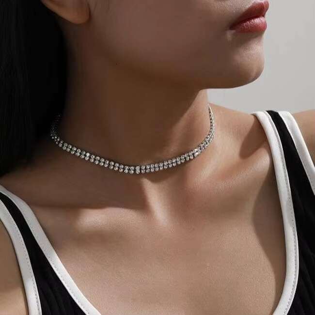Fashion Jewelry Necklaces 3 MM Tennis Moissanite Lab Grown Diamond Necklace