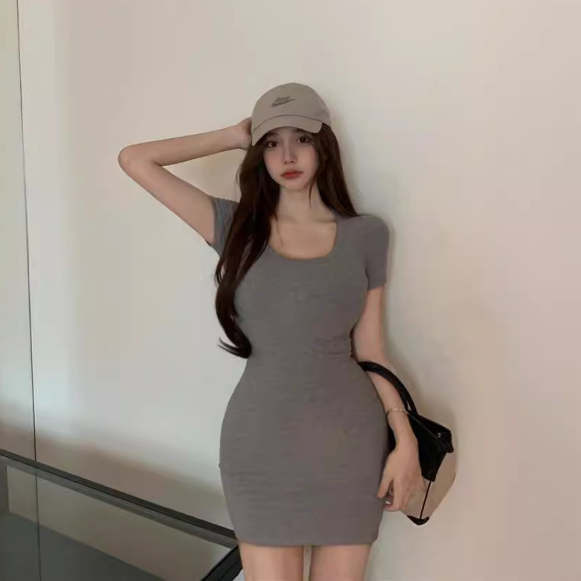 XR130 Summer petite basic skirt waist tight hip short skirt