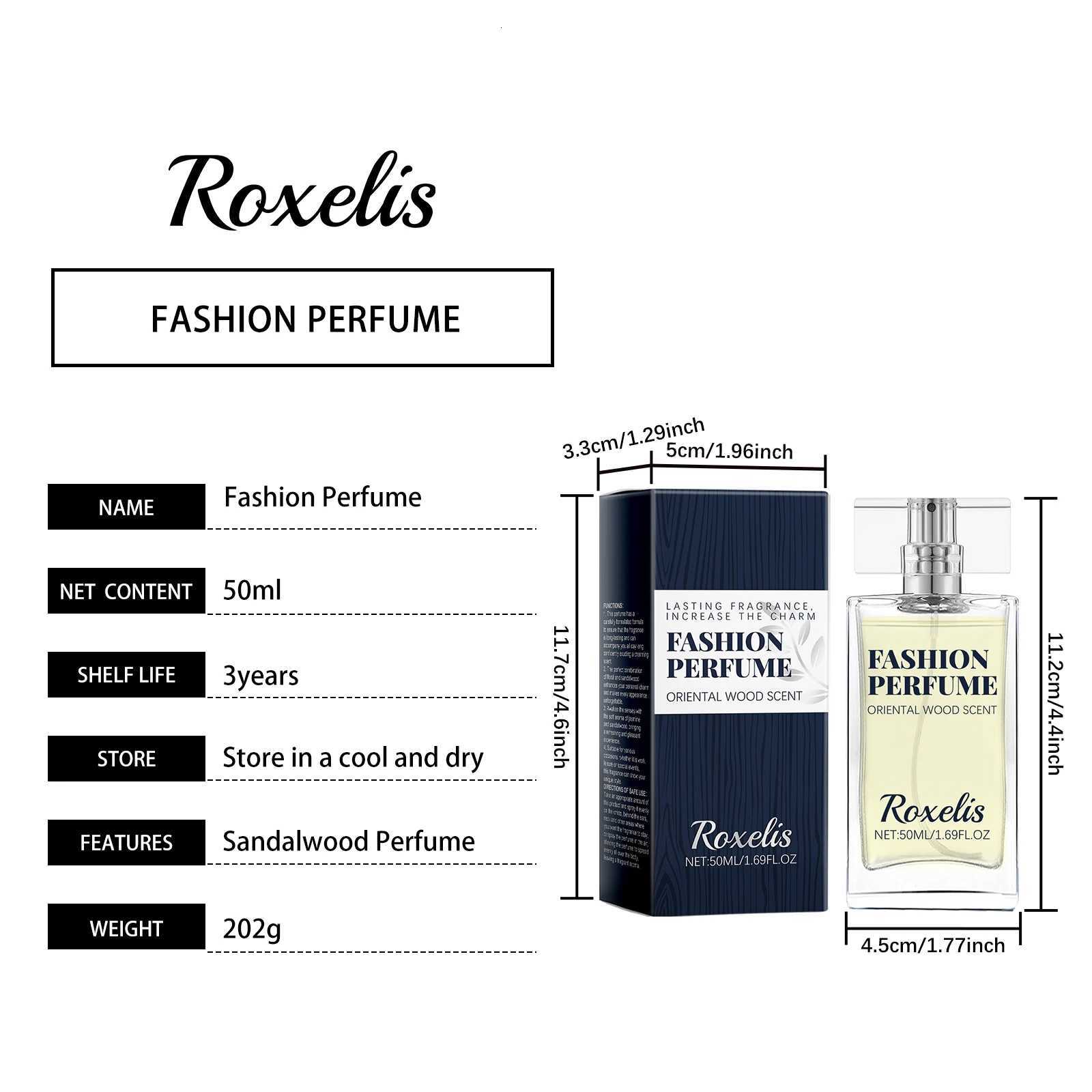 50ml Roxelis Sandalwood Perfume Men Pheromone Freshing Fragrance Oriental Wood Flirting Dating Long Lasting Scent Perfume Spray Z250809