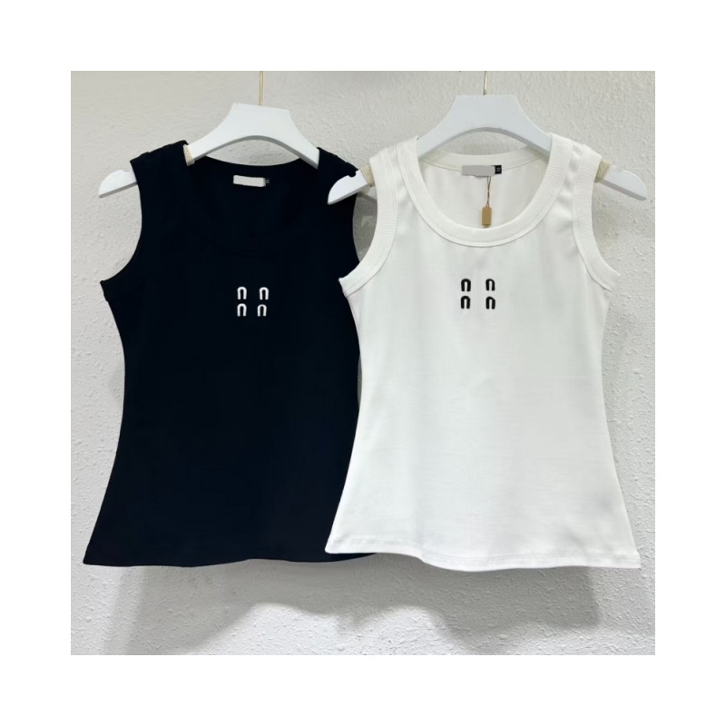 Luxury Womens Tank Top Fashion Women Summer Sexy Strap Vest Top Versatile Women's Top Casual Simple Slim Fit Black White Girl T shirt