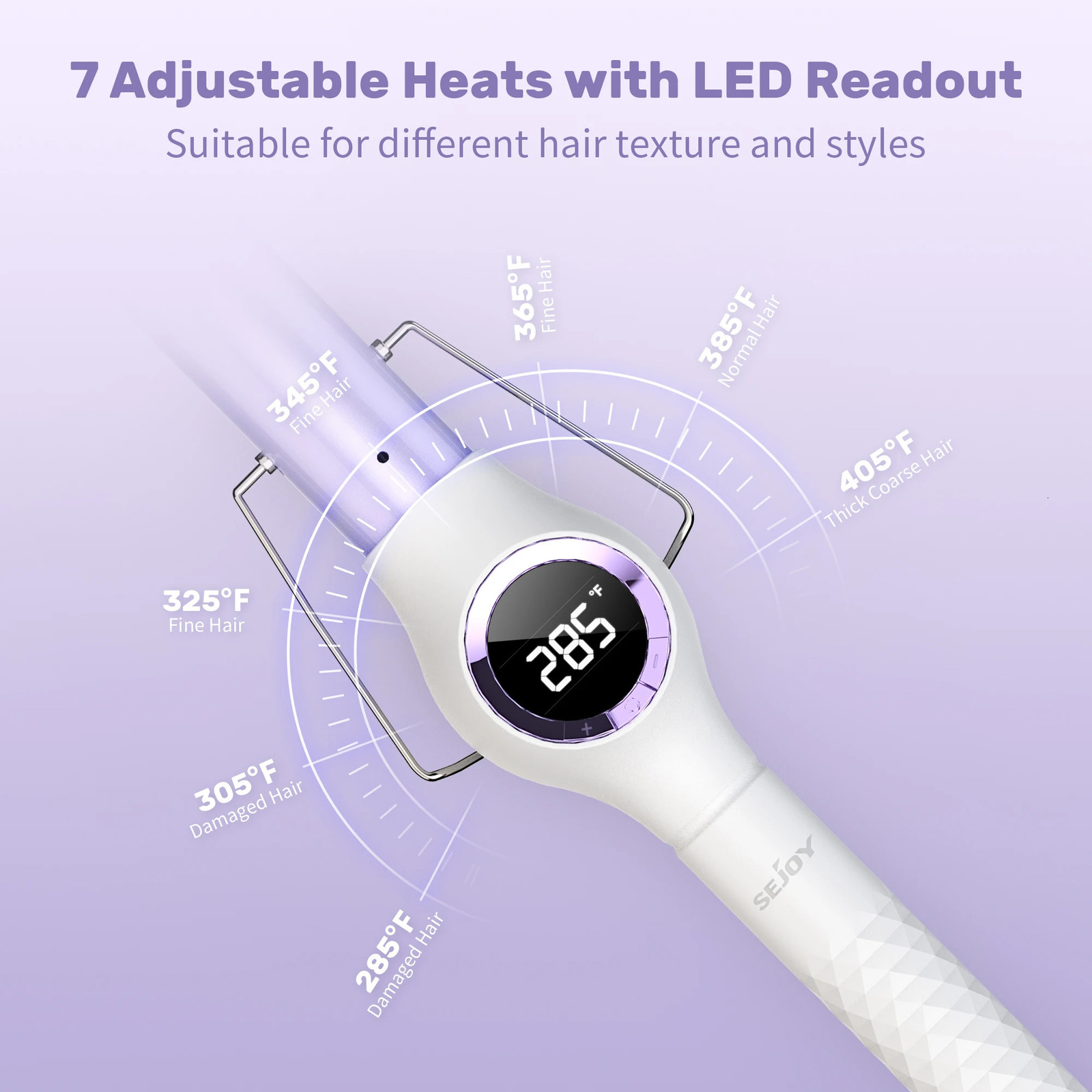 Sejoy 110-240V Electric Hair Curling Wand 1 inch Automatic Rotating Curling Iron for Professional Big Waves and Inward Curls 250712