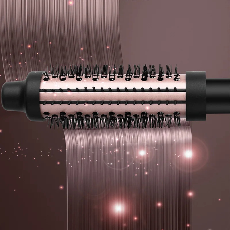 Volumizing Brush Heated Hair Curling Ceramic Tourmaline Ionic Curling Iron Heating Thermal Round Brush 250712