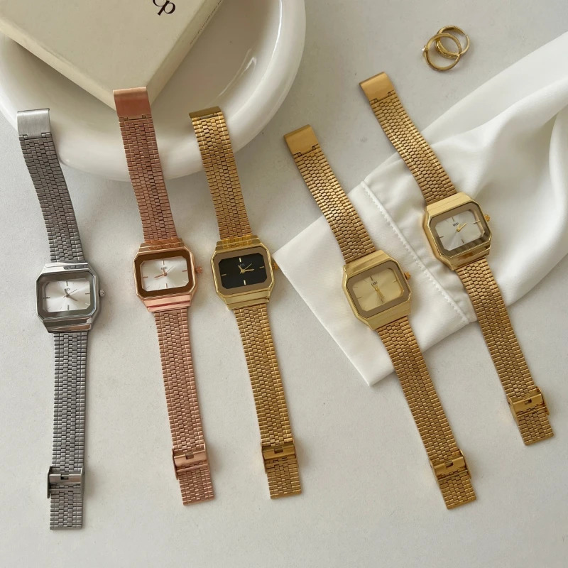 Minimalist Square Small Golden Watch for Women Antique Retro Ladies Watches Gift Reloies Para Mujer 250712