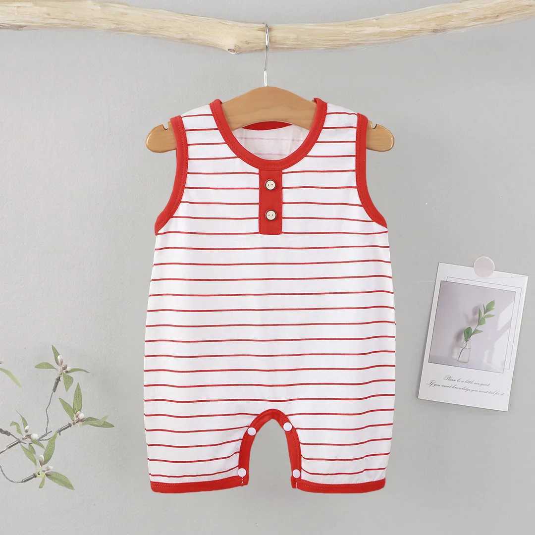 Summer Sleeveless Baby Rompers 0-2Y Striped for Newborn Baby Boy Infant Girl Striped Jumpsuit Baby Clothing Z250712