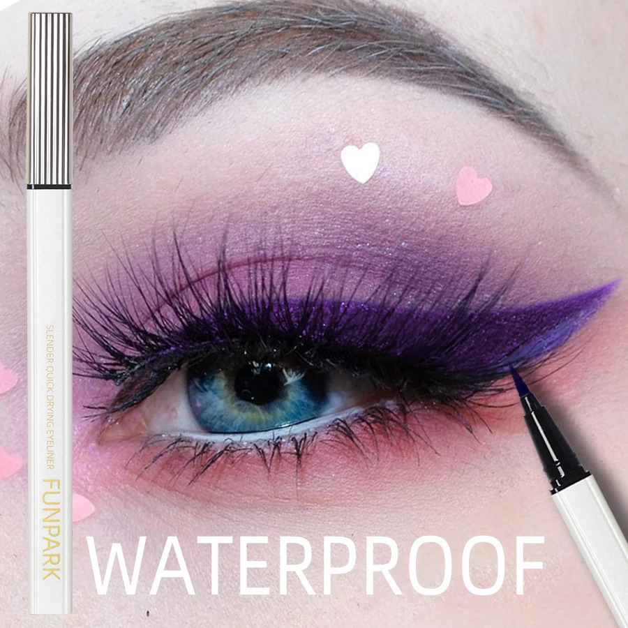 1PC Purple Fine Liquid Eyeliner Long Lasting Eye Pen Waterproof Quick-drying Korean Makeup Products Beauty Matte Eye Pen 250704