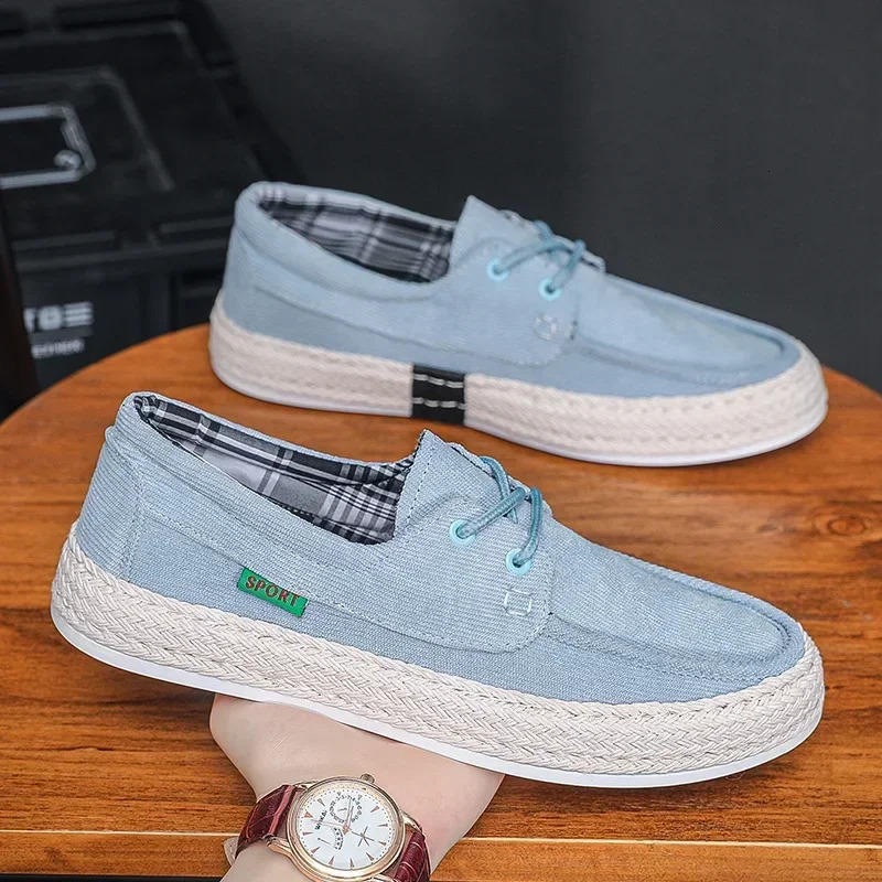 Men Summer Canvas Shoes Breathable Comfortable Casual Shoes Outdoor Walking Sneakers Loafers for Men Vulcanized Shoes 250708