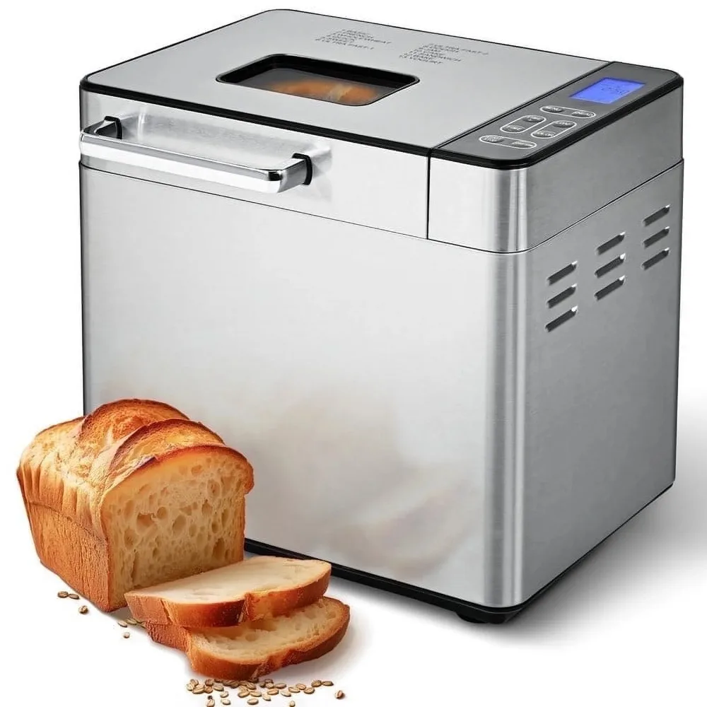 Bread Maker 2LB Dough u0026 Bread Maker Machine with Auto Fruit and Nut Dispenser Fit for 3 Loaf Sizes u0026 3 Crust Colors