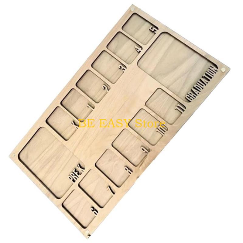 E28F Personalizing School Years Photo Pre-K to 12 Wooden Keepsakes for Kids Graduation Gift Memory Frame H260306