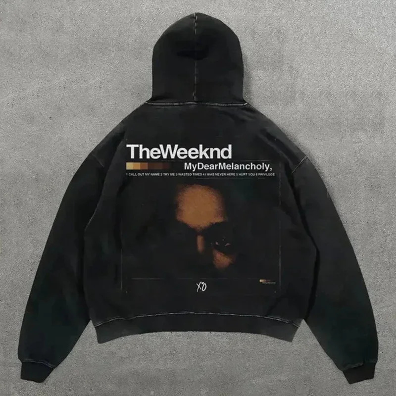 Harajuku Hand touch printing Hoodie Oversized Streetwear Tops Sweatshirt Y2k Clothes Gothic Grunge Hoodies Men Clothing 250708