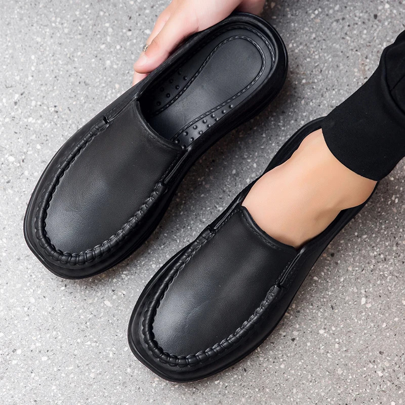 Men chef shoes casual loafers waterproof and oil-proof kitchen work slip-on men shoes outdoor non-slip beach slippers large size 250707