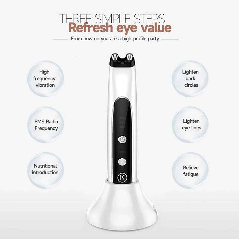 EMS Beauty Device Wrinkle Skin Tighten RF Hot Compress Massager Remove Dark Circles Eye Massage Instrument