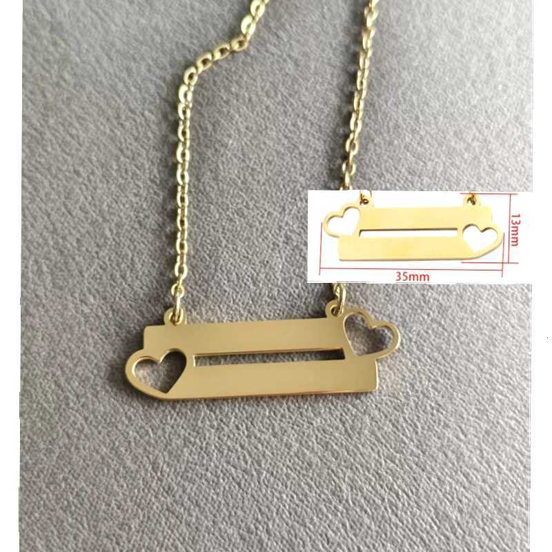 10pcs/lot 13*35mm Stainless Steel Blank Bar Necklace for Women Necklaces Simple Pendant Stainless Steel Jewelry W250712