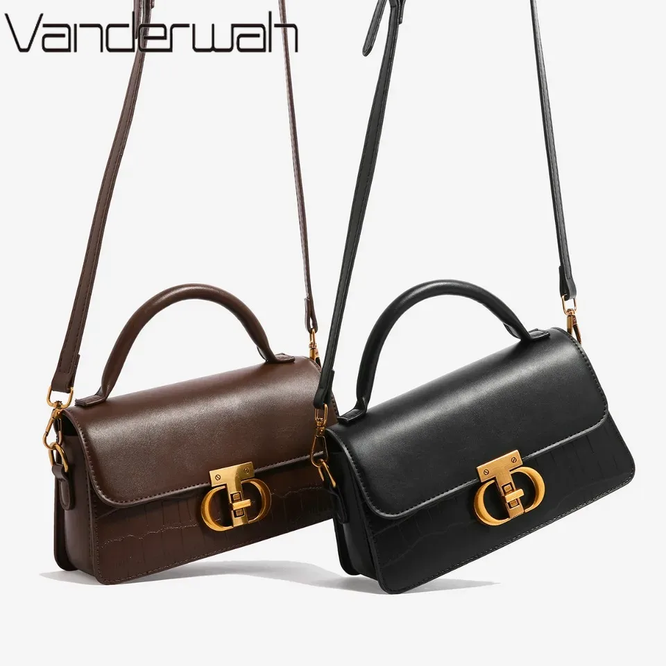 Small Leather Armpit Party Bags for Women Shoulder Crossbody Bag Ladies Vintage Underarm Handbags Summer Lock Tote Sac 2025 New