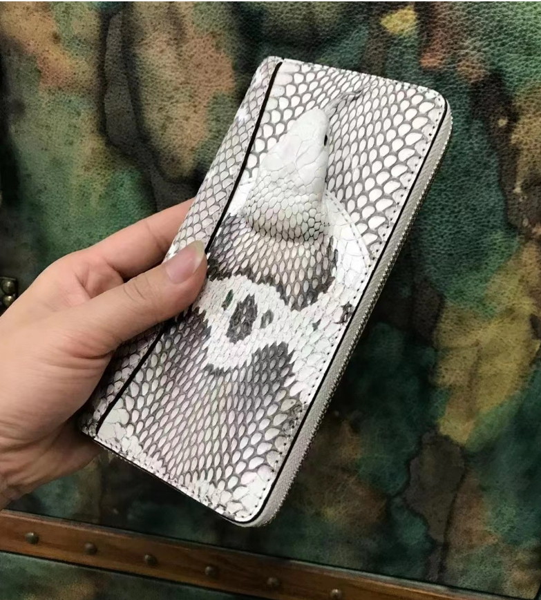 Hot Selling New Designer Snakeskin Men's Wallets Fashion Genuine Leather Zipper Wallet Leisure Large Capacity Clutch Bag 50 Designer Bags