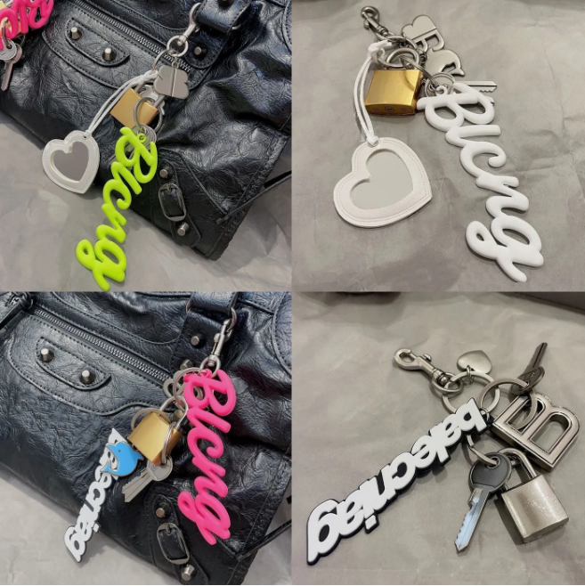 Stylish Charm Keychain with Tassels and Metal Lock Fashionable cessory for Handbags Crossbody Bags and Car Keys L250928BUJ2