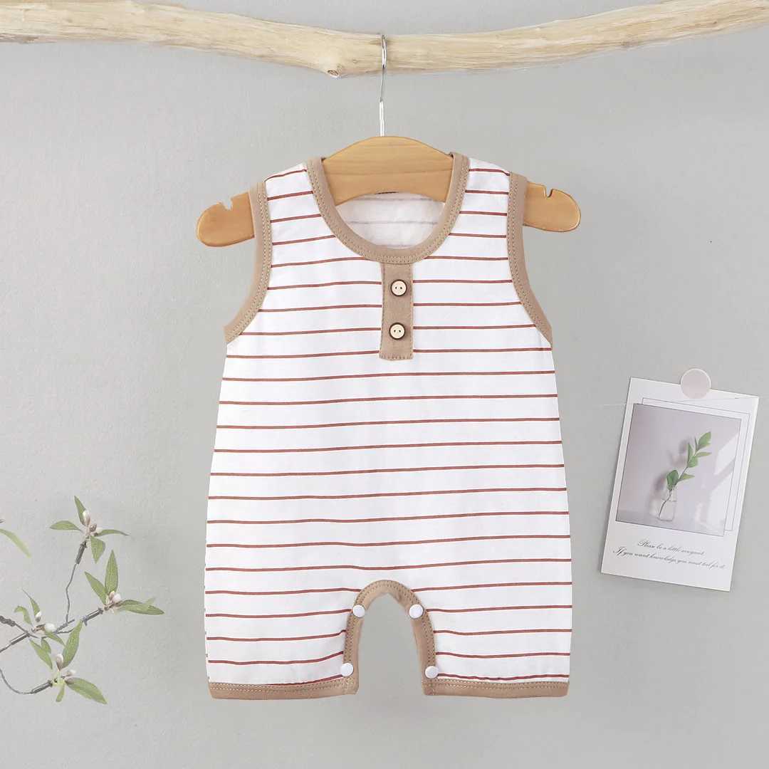 Summer Sleeveless Baby Rompers 0-2Y Striped for Newborn Baby Boy Infant Girl Striped Jumpsuit Baby Clothing Z250712
