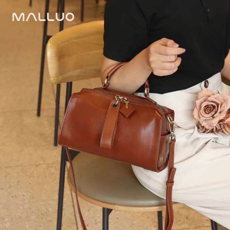 Ladies Cow Genuine Leather Solid Shoulder Bag Women Designer Crossbody Bags Female Cowhide Messenger Tote Handbag Lady