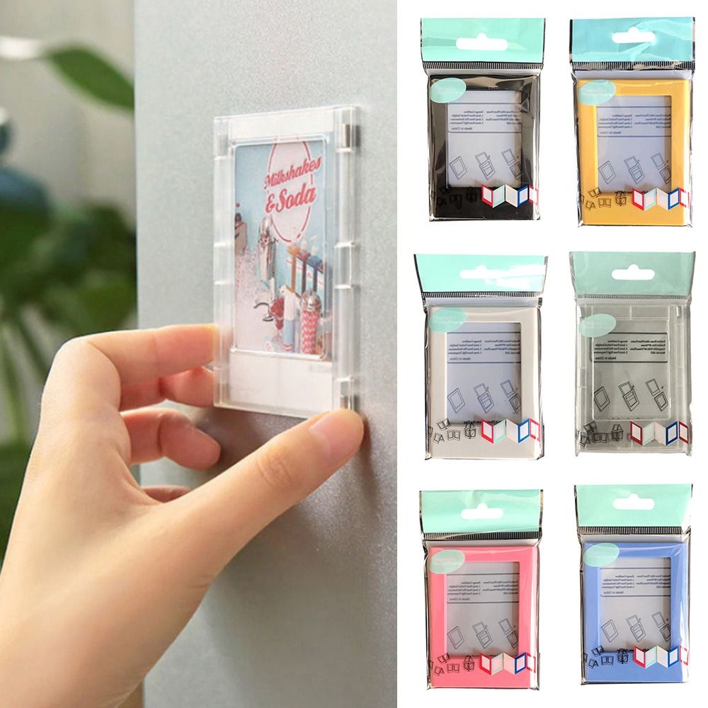 3-Inch Magnet Design Frame for Polaroid Photo Mini Picture Frames Transparent Acrylic Card Display Stand H260306