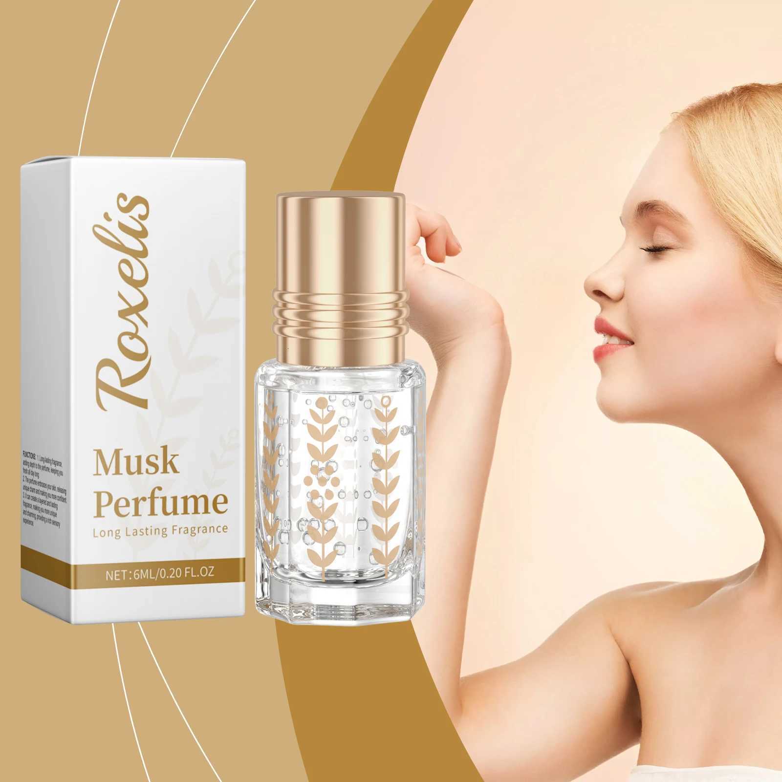 Roxelis Musk Perfume Natural Fresh Lasting Formula Elegant Floral Charming Light Fragrance Daily Ball Bearing Portable Perfume W250714