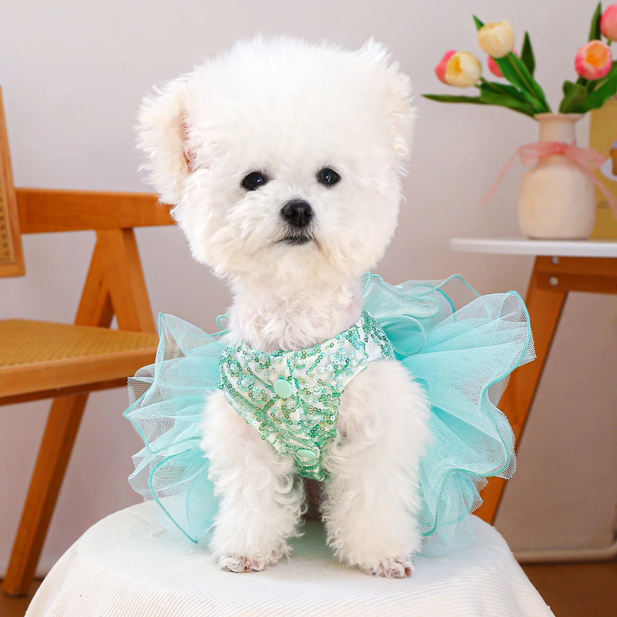 Dream Fairy Wedding Dress Green Puppy Dog Clothes Summer Pet Cat Wedding Dress Mesh Tutu Dress Princess Style 250708