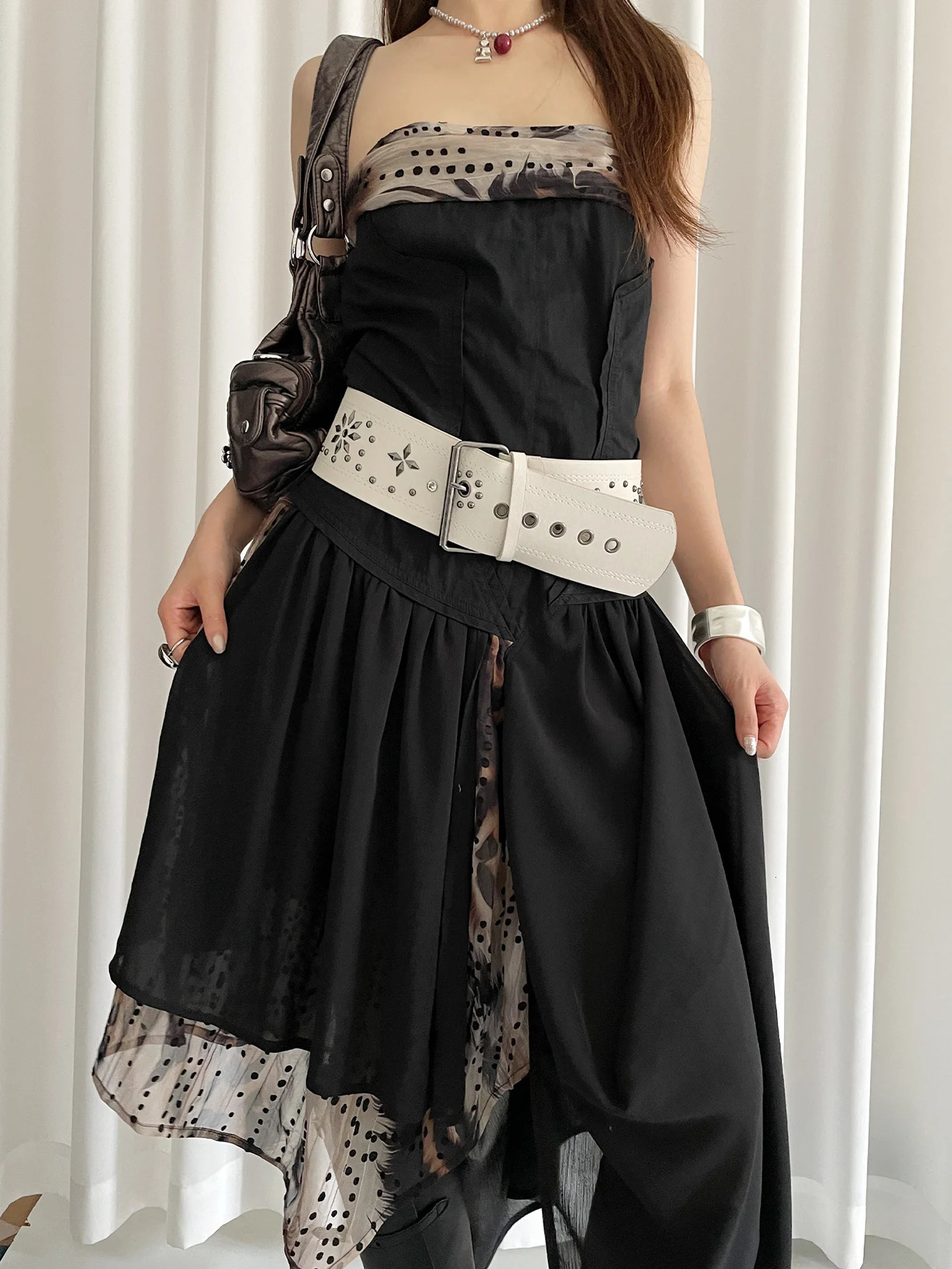 Niche Sense Y2k Rivet Wide Waist Belt For Women American Punk Style With Skirt Jeans With Waist Belt Decoration 250711