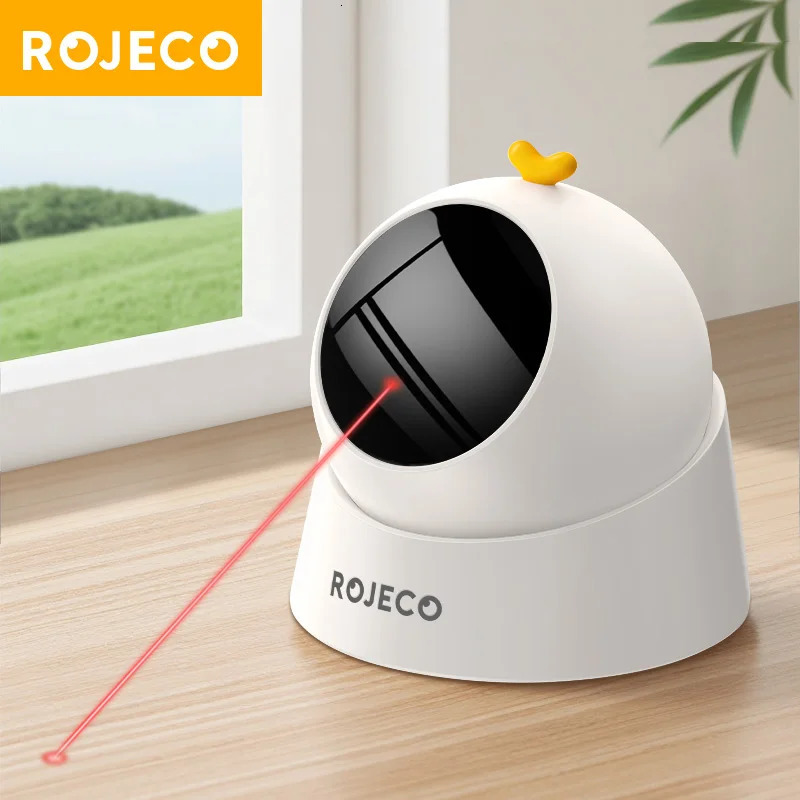ROJECO Automatic Pet Toy Interactive Adjustable Electric Cat Laser Toy Indoor Smart Teasing Laser Cat Toy For Kitty Dog Supplies 250708
